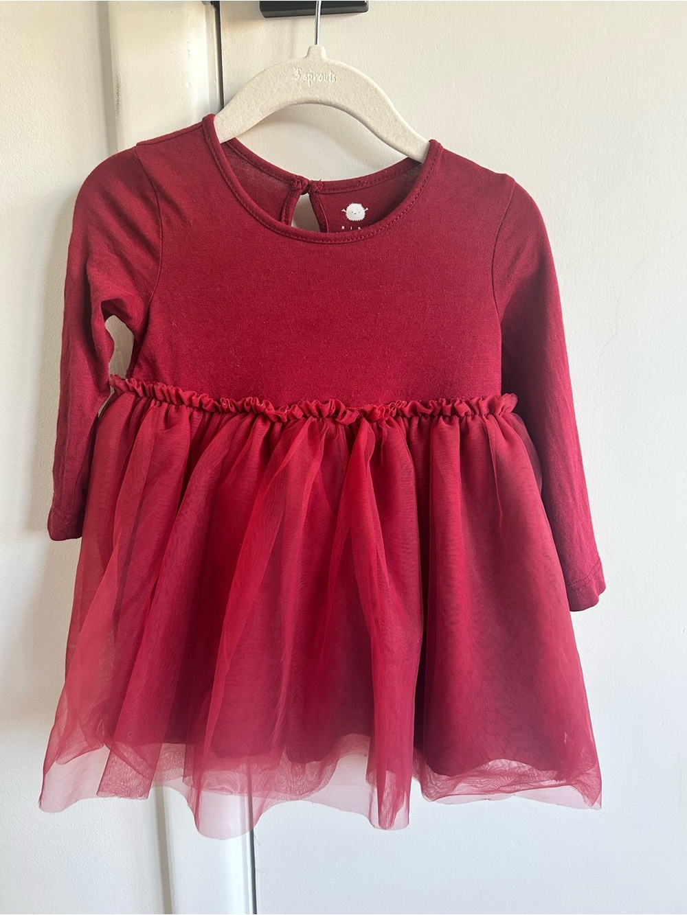 Rise Little Earthing Maroon Tulle Party Dress - perfect for holiday pictures!